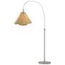 Mobius 66.3" High Sterling Arc Floor Lamp With Spun Amber Shade