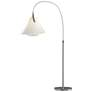 Mobius 66.3"H Vintage Platinum Arc Floor Lamp With Spun Frost Shade