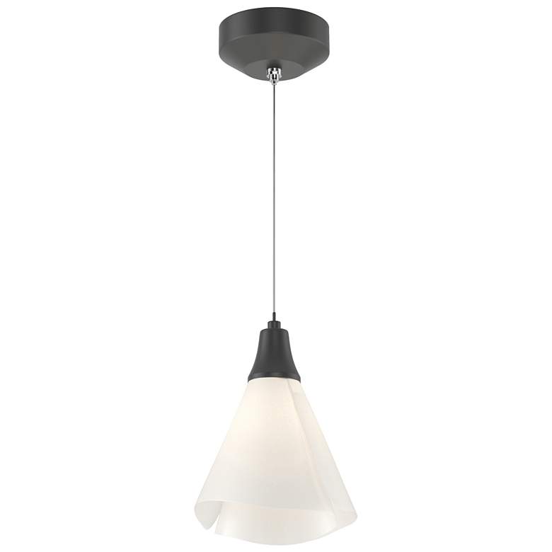 Image 1 Mobius 7.3 inchW Black Standard Mini-Pendant With Spun Frost Shade