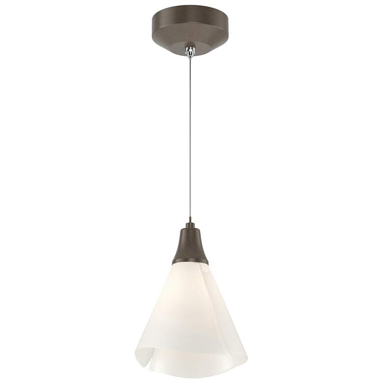 Image 1 Mobius 7.3"W Bronze Standard Mini-Pendant w/ Spun Frost Shade