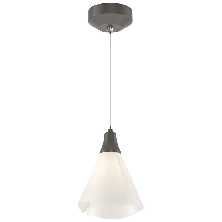 Image 1 Mobius 7.3"W Dark Smoke Standard Mini-Pendant w/ Spun Frost Shade