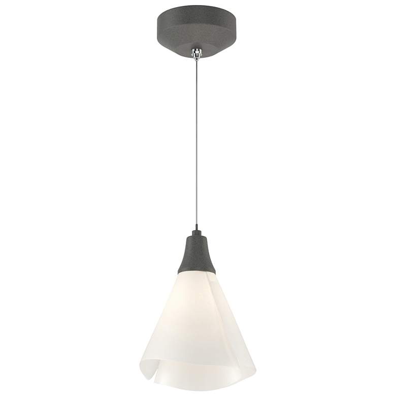 Image 1 Mobius 7.3"W Natural Iron Standard Mini-Pendant w/ Spun Frost Shade