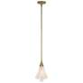 Mobius 8" Wide Modern Brass Mini-Pendant With Spun Frost Shade