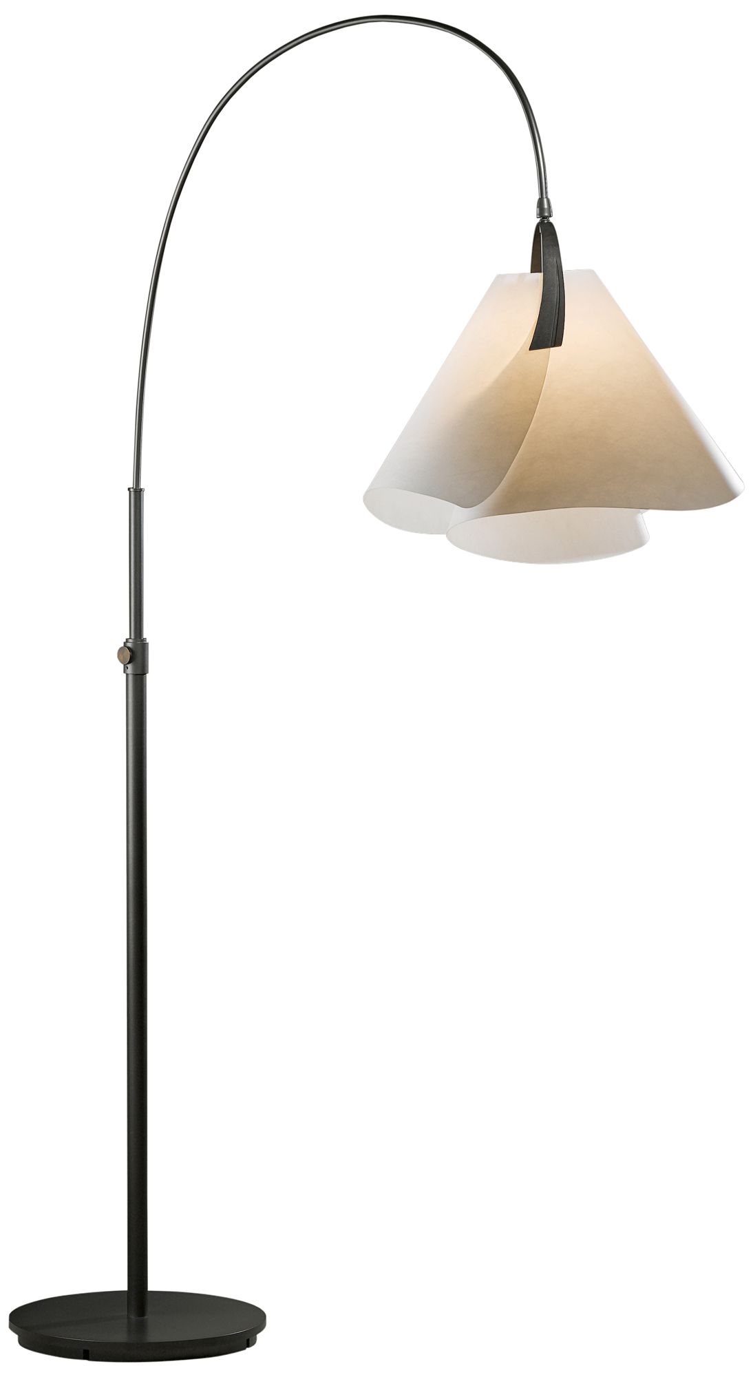 Image 3 Mobius Arc Floor Lamp - Dark Smoke Finish - Spun Frost Shade