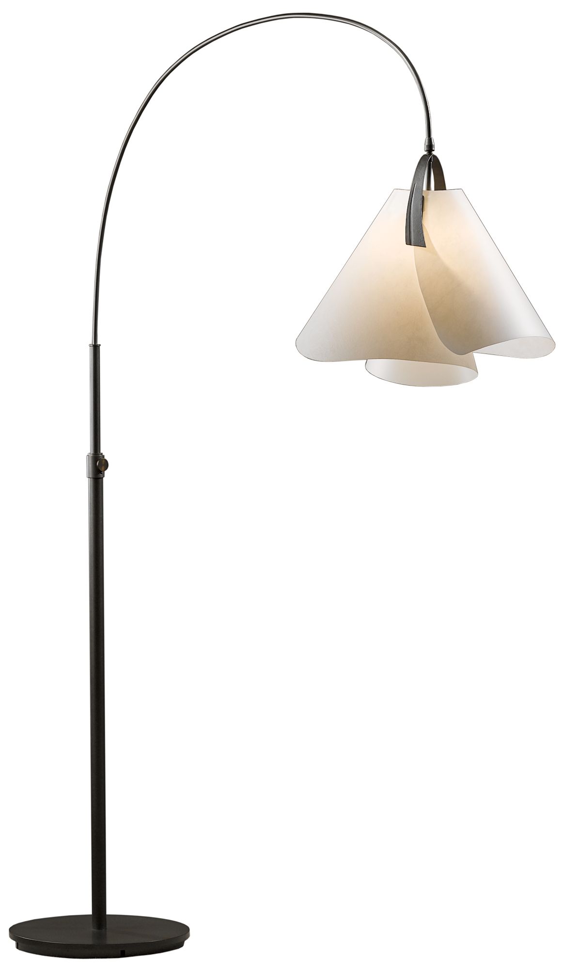 Image 5 Mobius Arc Floor Lamp - Dark Smoke Finish - Spun Frost Shade more views