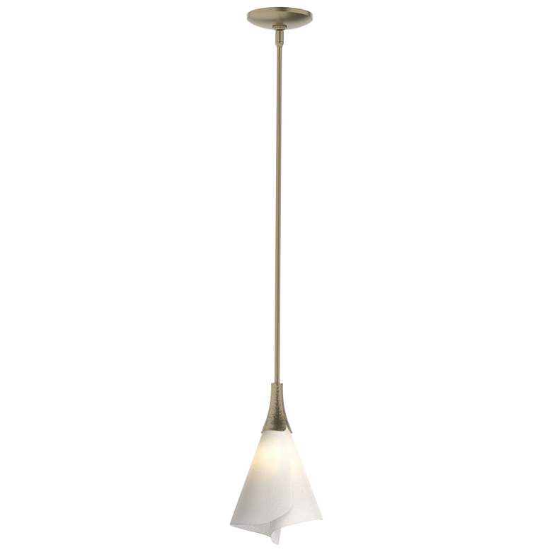 Image 1 Mobius Mini Pendant - Soft Gold Finish - Spun Frost Shade