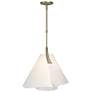 Mobius Small Pendant - Gold Finish - Spun Frost Shade - Standard Height