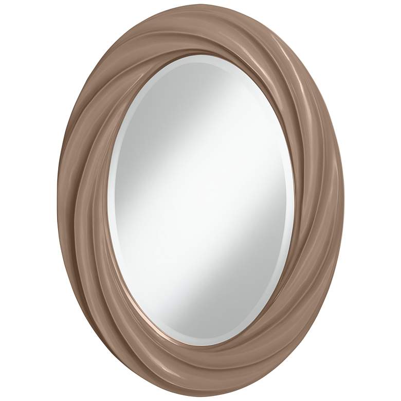 Image 1 Mocha 30 inch High Oval Twist Wall Mirror