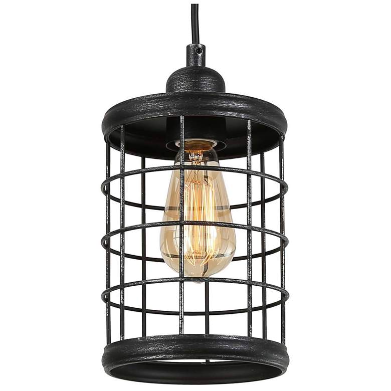 Image 1 Mocha 6" Wide Brushed Antique Black Mini Pendant