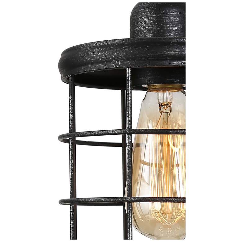 Image 2 Mocha 6" Wide Brushed Antique Black Mini Pendant more views