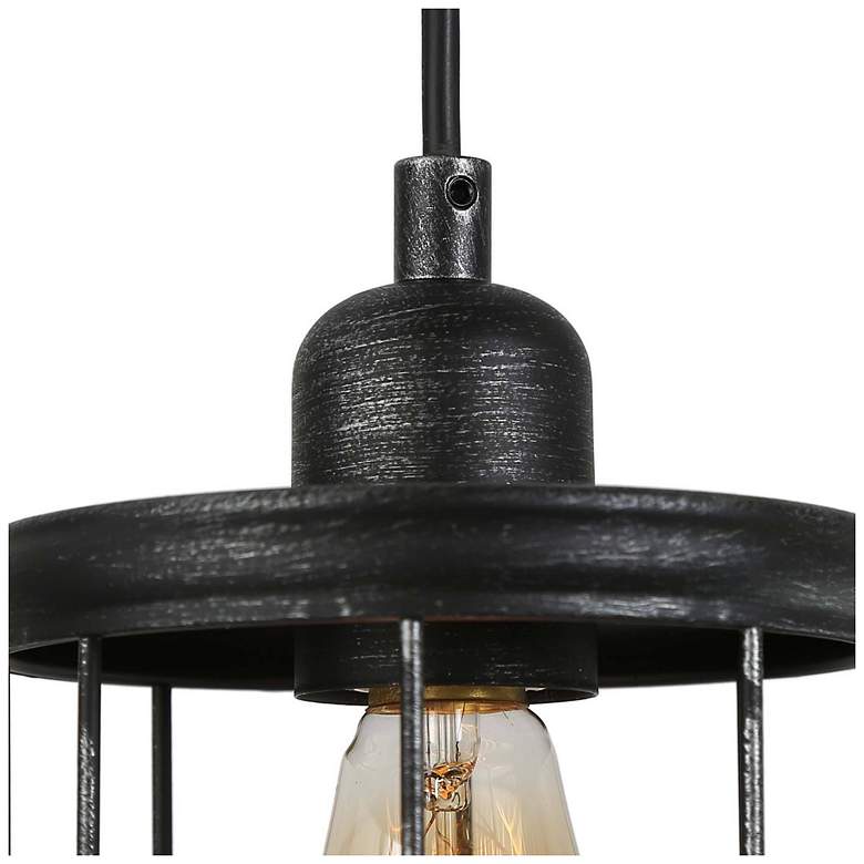 Image 3 Mocha 6" Wide Brushed Antique Black Mini Pendant more views