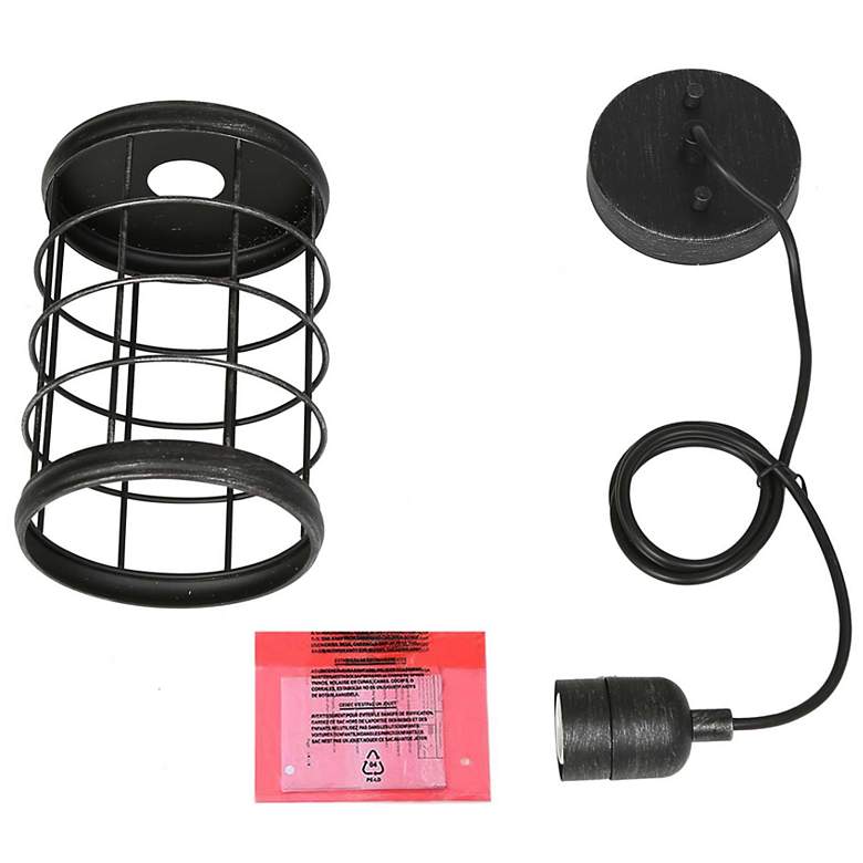 Image 6 Mocha 6" Wide Brushed Antique Black Mini Pendant more views