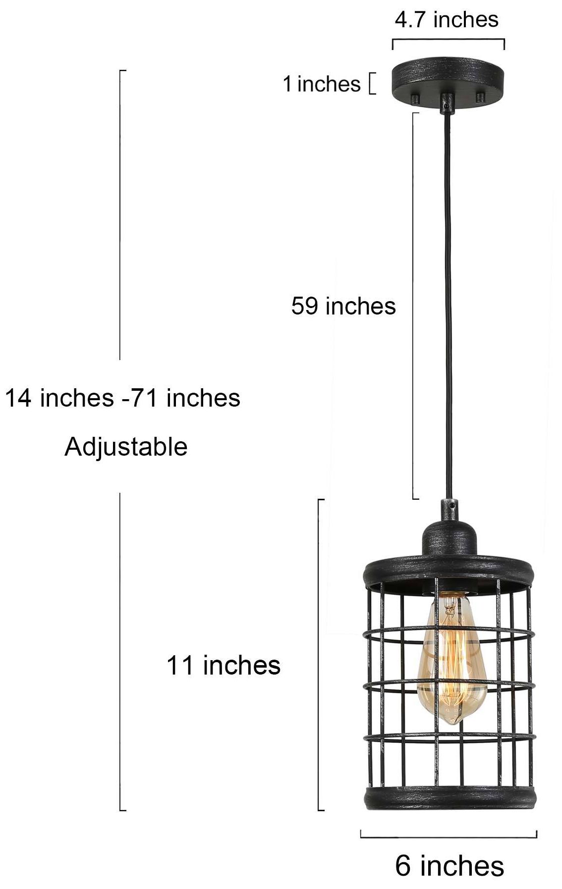 Mocha 6" Wide Brushed Antique Black Mini Pendant