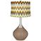 Mocha Blue and Brown Chevron Shade Spencer Table Lamp