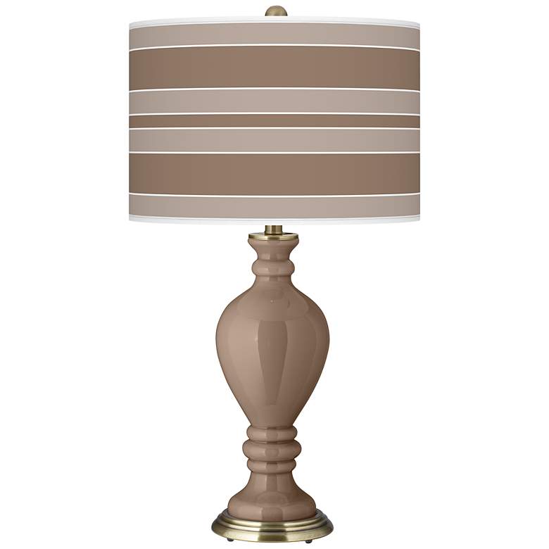 Image 1 Mocha Bold Stripe Civitia Table Lamp