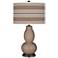 Mocha Bold Stripe Double Gourd Table Lamp