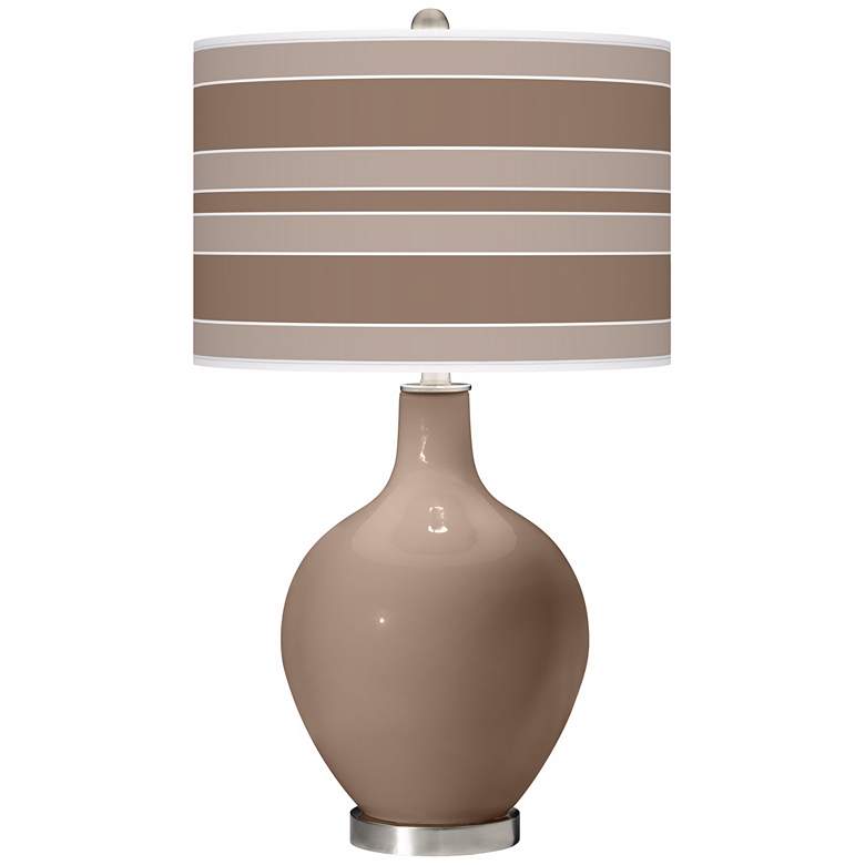 Image 1 Mocha Bold Stripe Ovo Table Lamp