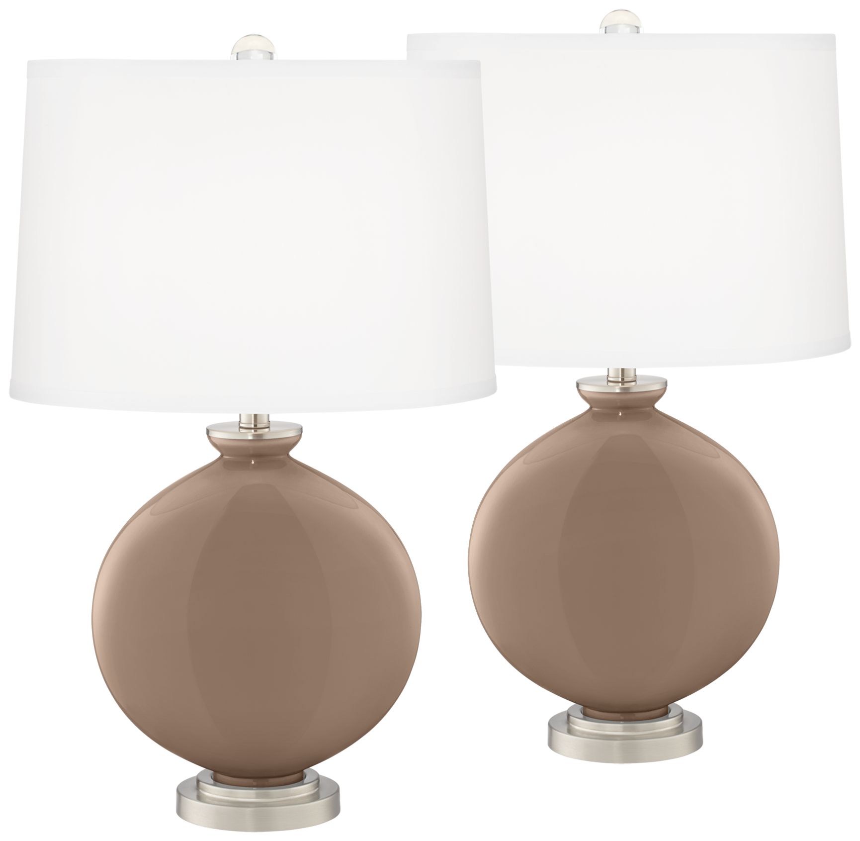 Mocha Carrie Table Lamp Set of 2 with Dimmers