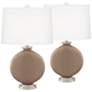 Mocha Carrie Table Lamp Set of 2 with Dimmers