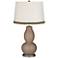 Mocha Double Gourd Table Lamp with Wave Braid Trim