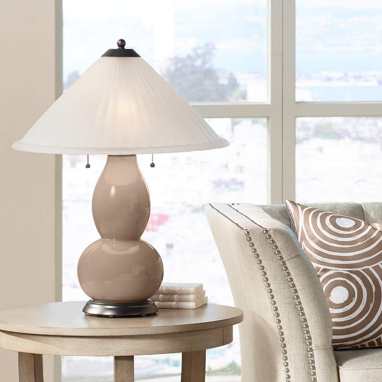 Image 1 Mocha Fulton Table Lamp with Fluted Glass Shade