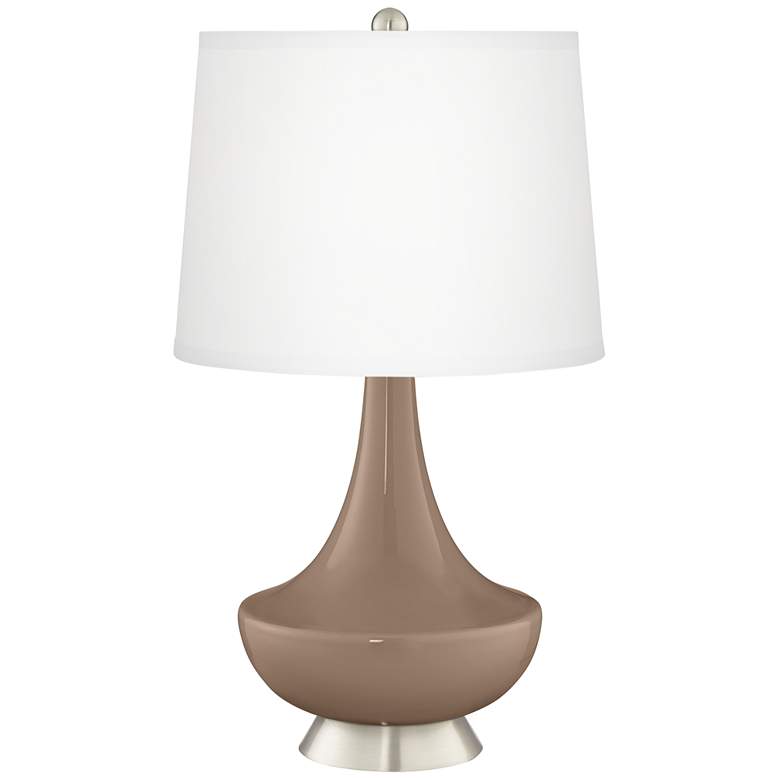 Image 2 Mocha Gillan Glass Table Lamp with Dimmer