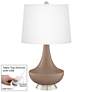 Mocha Gillan Glass Table Lamp with Dimmer