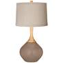 Mocha Natural Linen Drum Shade Wexler Table Lamp