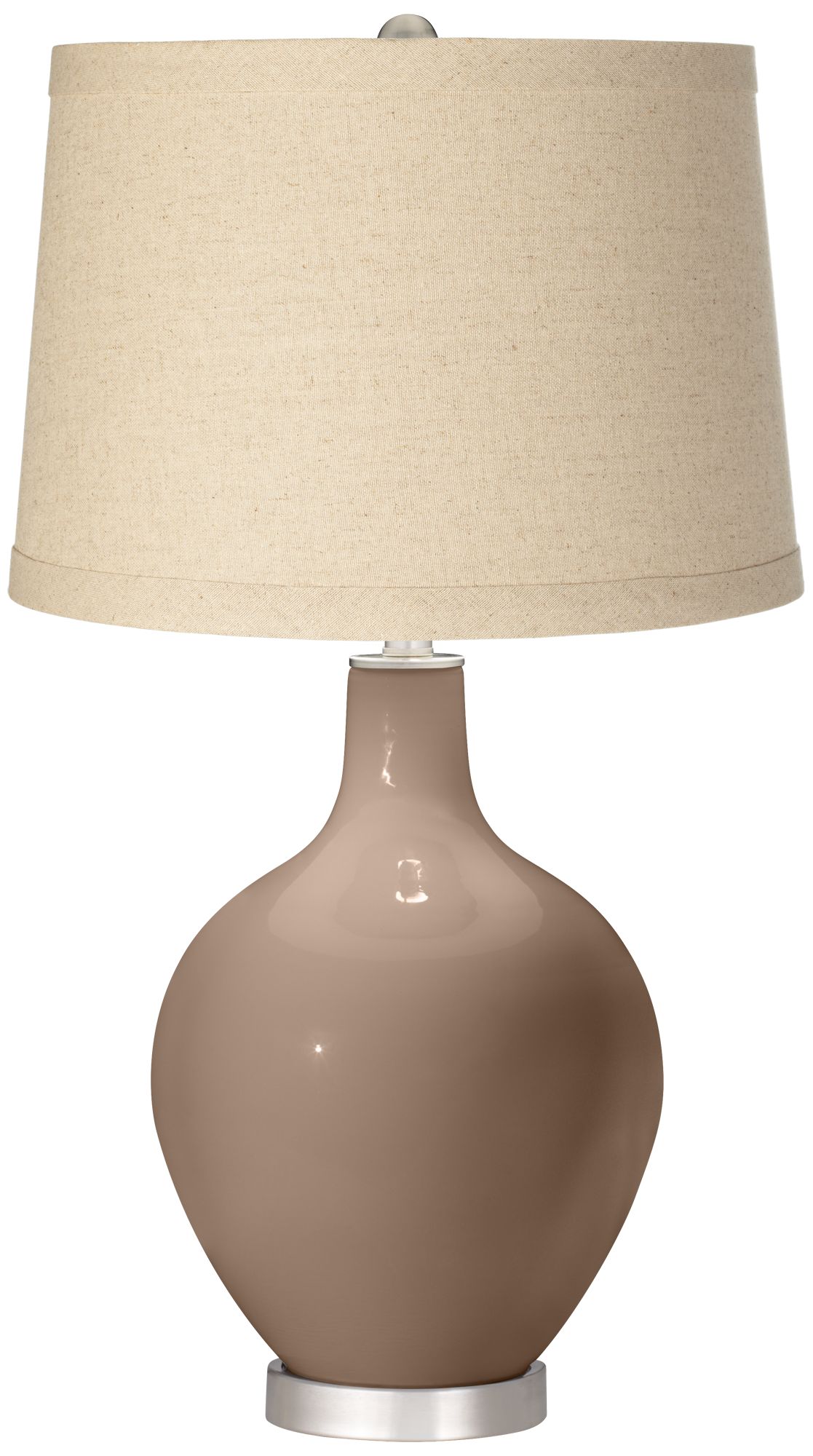 Image Mocha Oatmeal Linen Shade Ovo Table Lamp