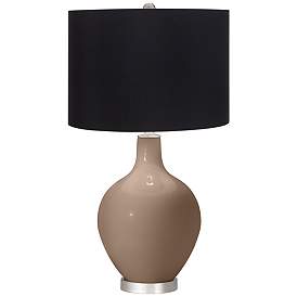 Image1 of Mocha Ovo Table Lamp with Black Shade