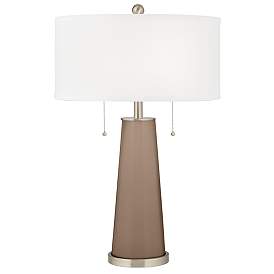 Image2 of Mocha Peggy Glass Table Lamp With Dimmer