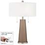 Mocha Peggy Glass Table Lamp With Dimmer