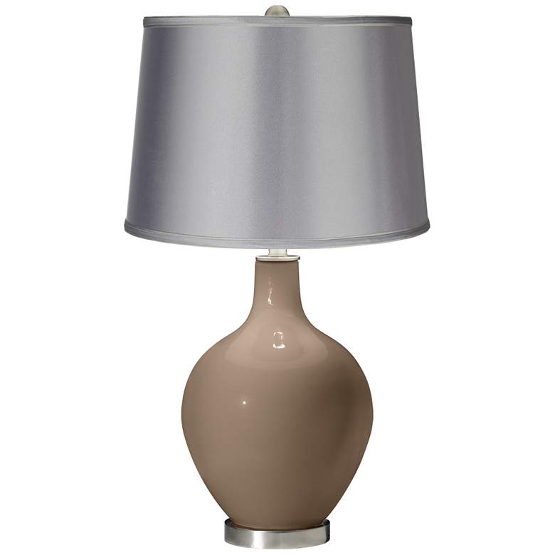 Image 1 Mocha - Satin Light Gray Shade Ovo Table Lamp