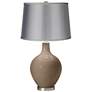 Mocha - Satin Light Gray Shade Ovo Table Lamp