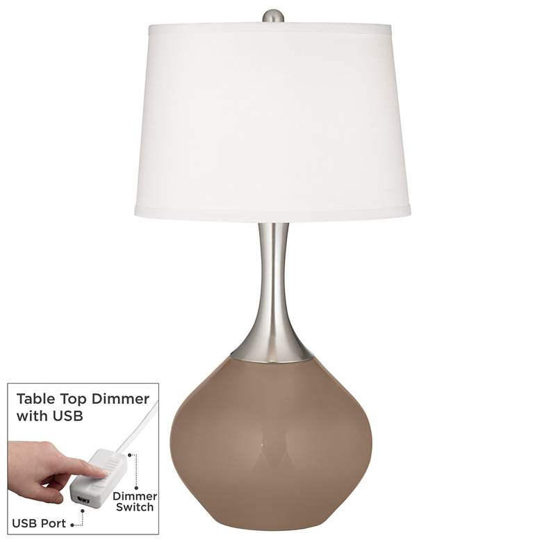 Image 1 Mocha Spencer Table Lamp with Dimmer