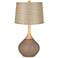 Mocha Textured Linen Gold Shade Wexler Table Lamp