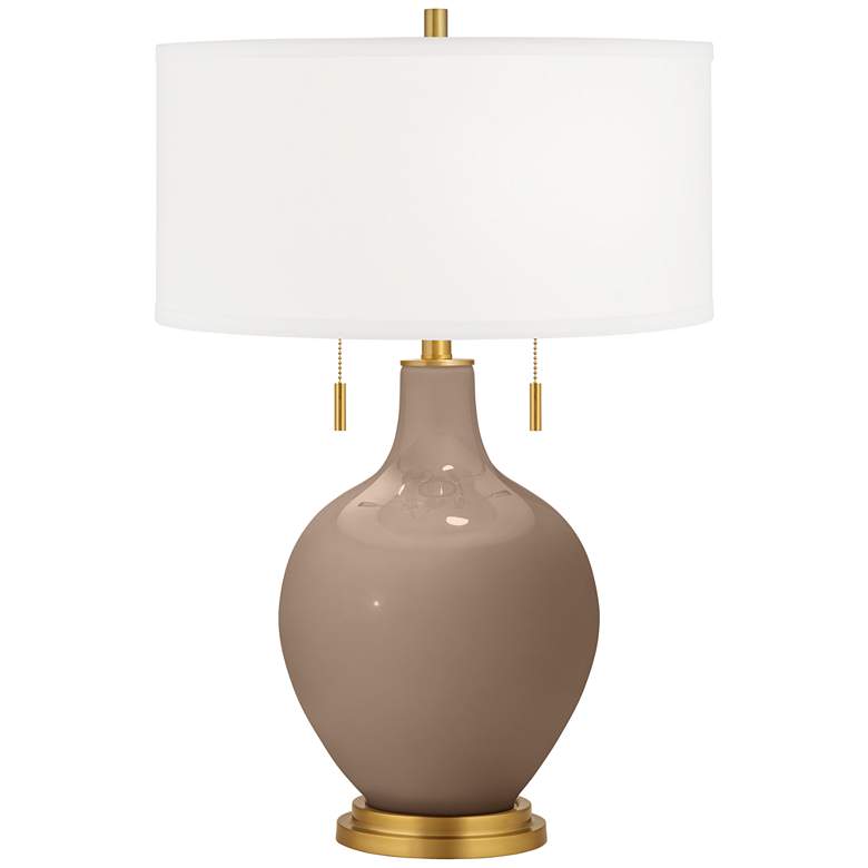 Image 1 Mocha Toby Brass Accents Table Lamp