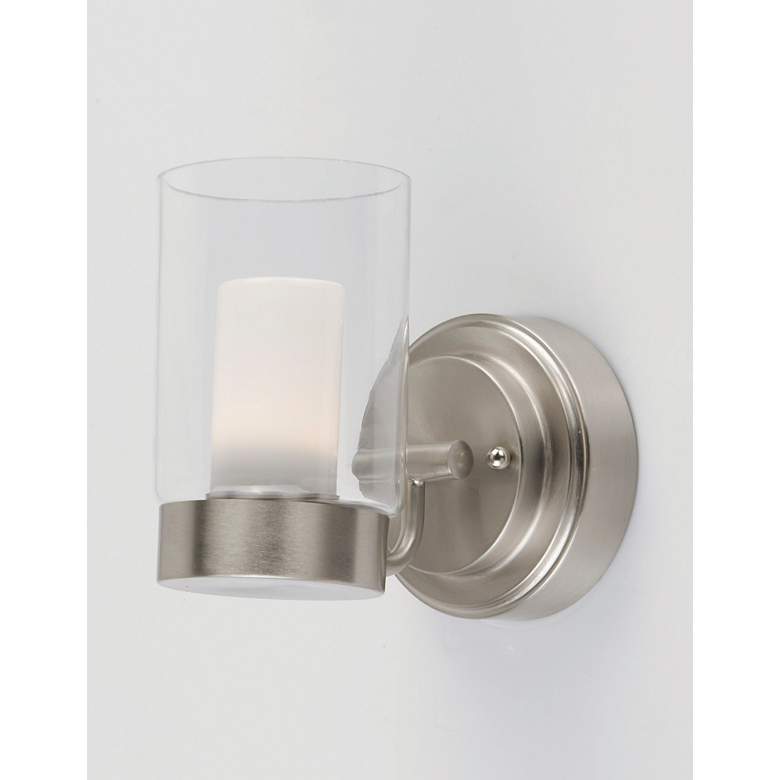 Image 2 Mod 1-Light 5" Wide Satin Nickel Wall Sconce more views