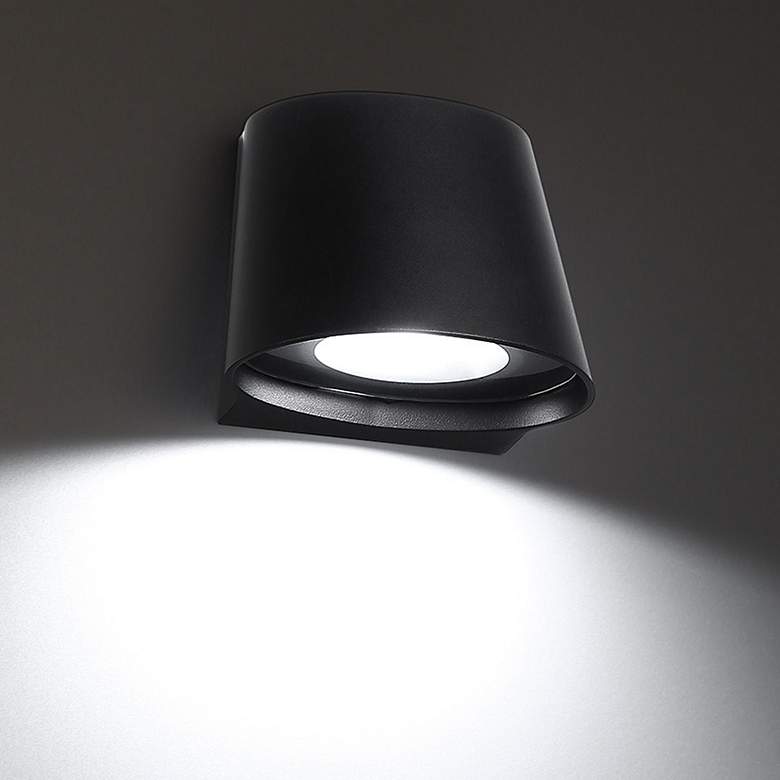 Image 3 Mod 5 1/4"H x 6"W 1-Light Outdoor Wall Light in Black more views