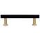 Mod Matte Black and Satin Brass Metal 5" Wide Cabinet Pull