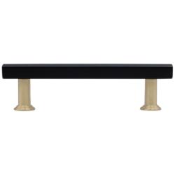 Mod Matte Black and Satin Brass Metal 5" Wide Cabinet Pull