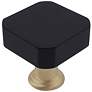 Mod Matte Black Satin Brass Metal 1 1/4" Wide Cabinet Knob