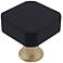 Mod Matte Black Satin Brass Metal 1 1/4" Wide Cabinet Knob