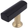Mod Matte Black Satin Brass Metal 1 3/4" Wide Cabinet T-Knob