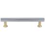 Mod Polished Chrome Satin Brass Metal 6 1/4"W Cabinet Pull