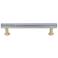 Mod Polished Chrome Satin Brass Metal 6 1/4"W Cabinet Pull