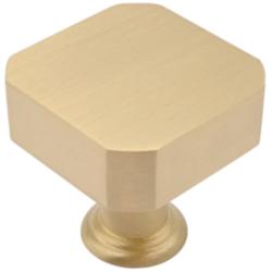 Mod Satin Brass Metal 1 1/4" Wide Cabinet Knob