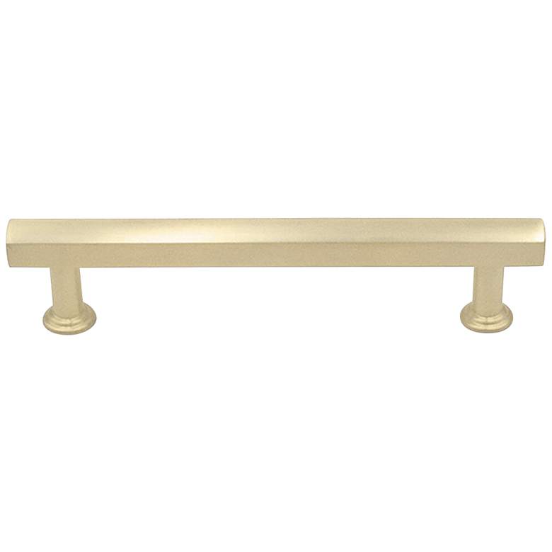 Image 1 Mod Satin Brass Metal 6 1/4" Wide Cabinet Pull