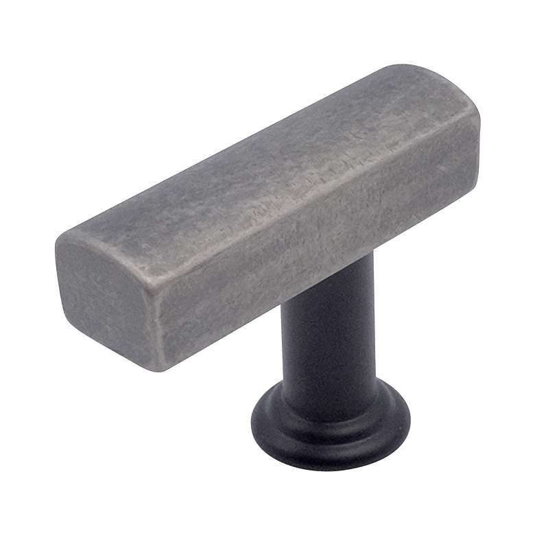 Image 1 Mod Weathered Nickel, Matte Black 1 3/4" Wide Cabinet T-Knob