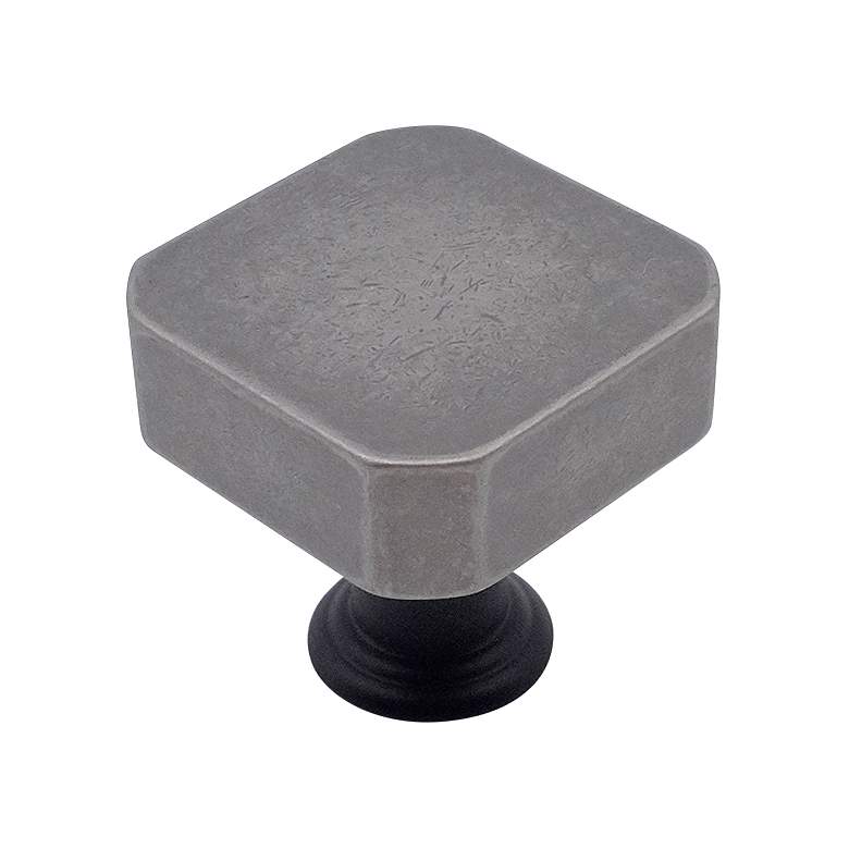 Image 1 Mod Weathered Nickel Matte Black Metal 1 1/4"W Cabinet Knob